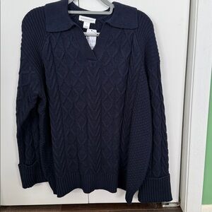 Christopher & Banks women’s Dark Blue V-Neck Sweater